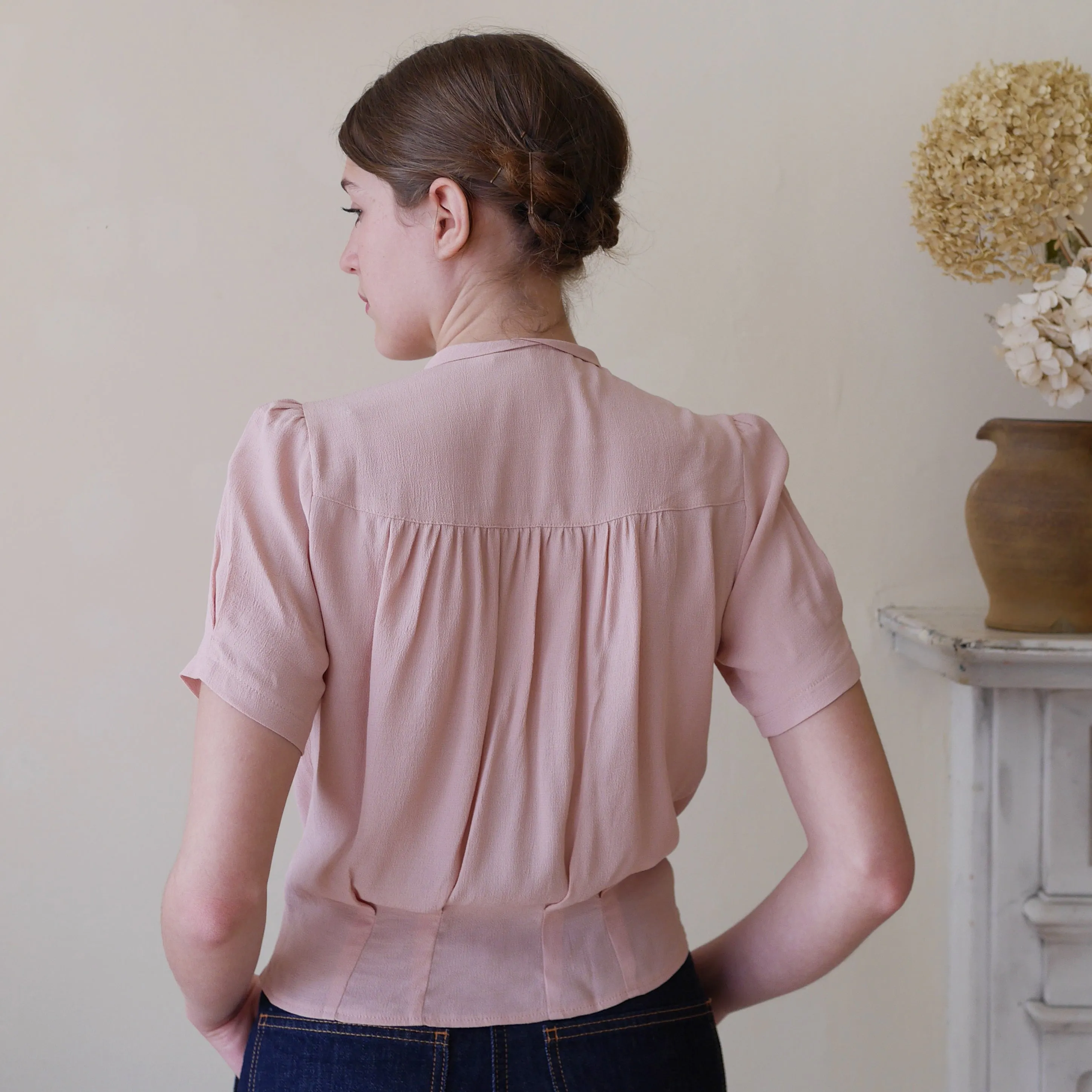 1930's Blouse - Blush Pink