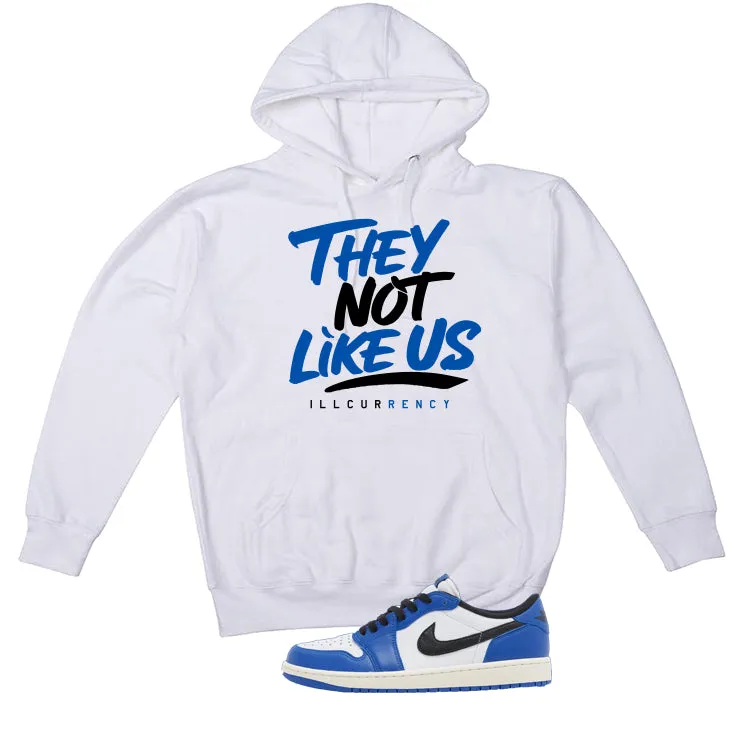 Air Jordan 1 Low OG Game Royal White T-Shirt (They not like us)| illcurrency