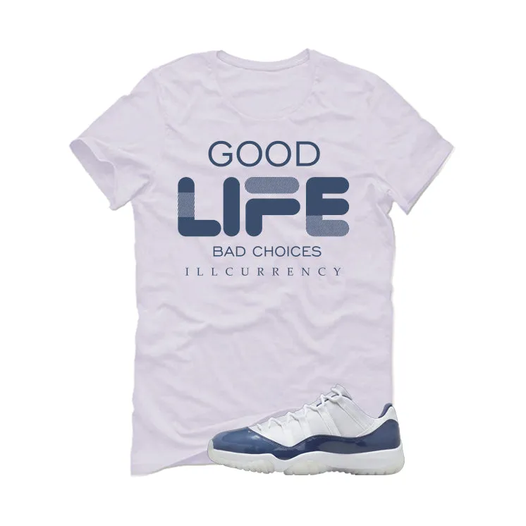 Air Jordan 11 Low Diffused Blue White T-Shirt (Bad Choices)| illcurrency