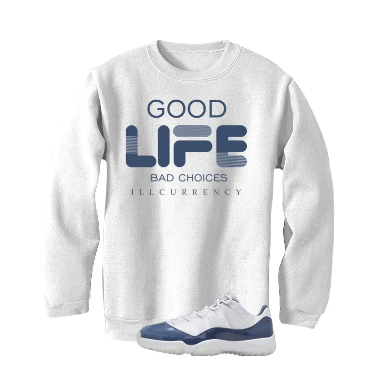 Air Jordan 11 Low Diffused Blue White T-Shirt (Bad Choices)| illcurrency