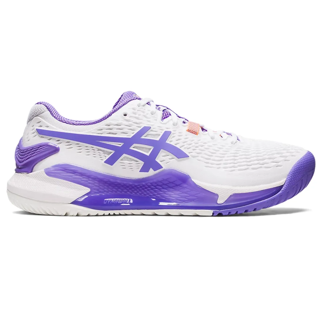 Asics Women Gel Resolution 9 Tennis Shoes - White/Amethyst