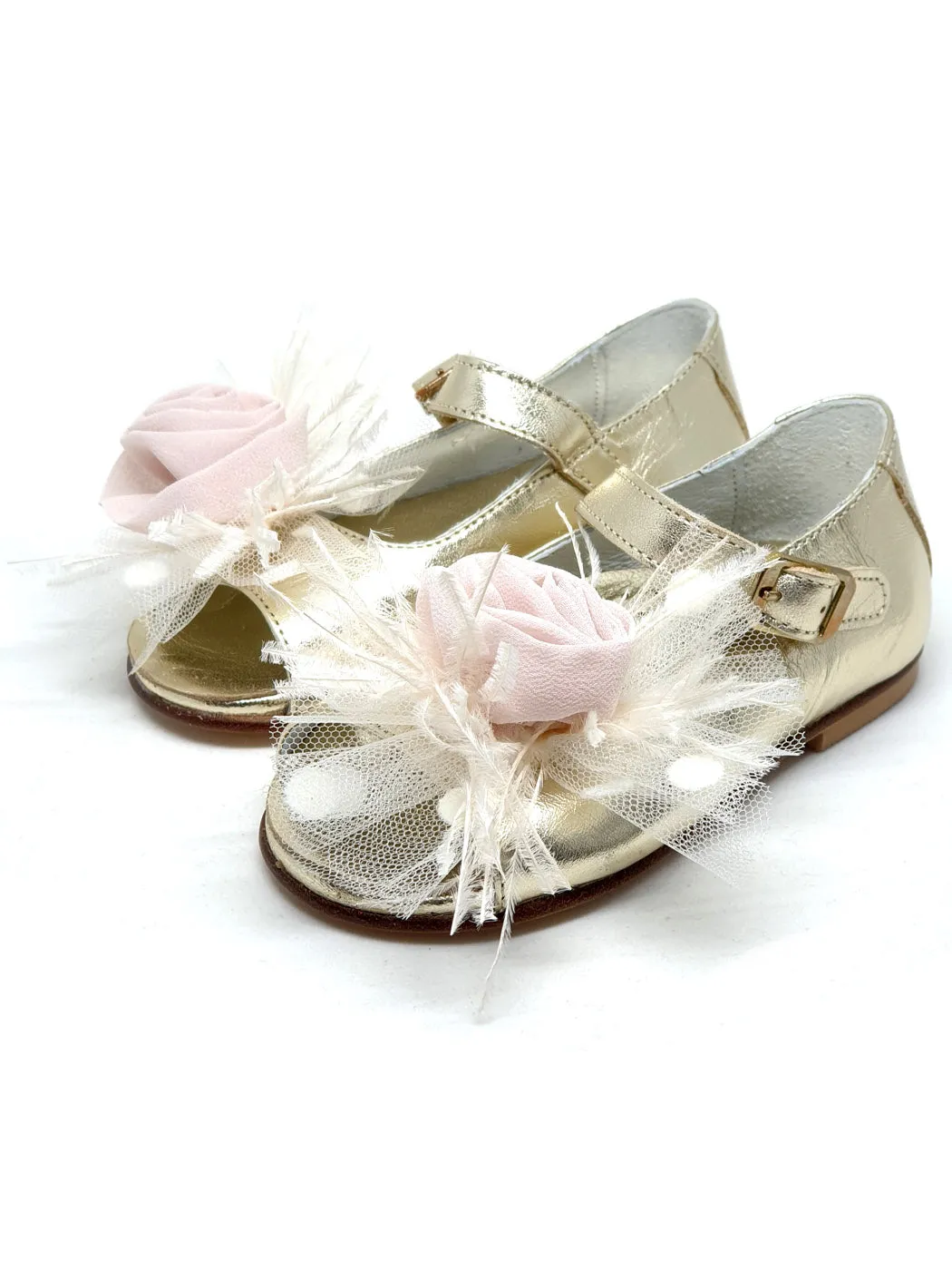 Baptismal baby Girl's shoe - MY ANGEL Gold