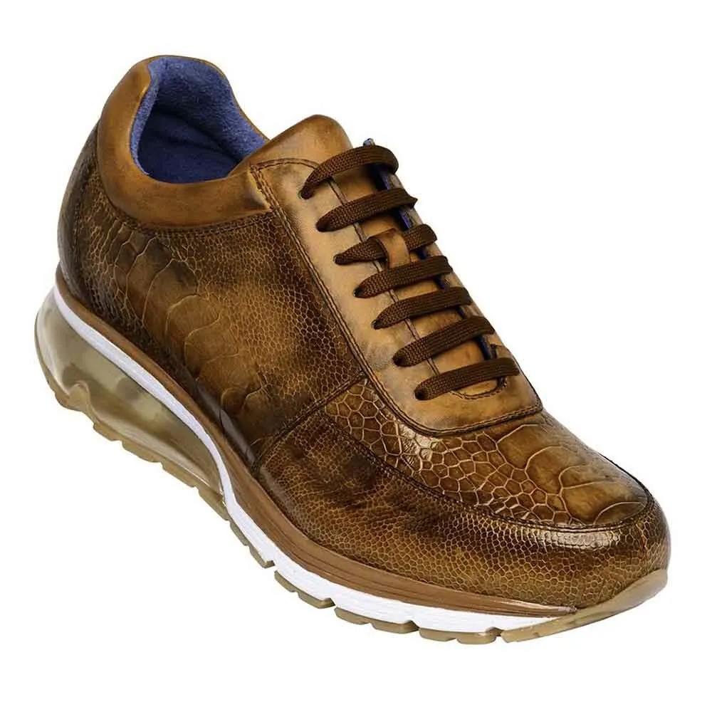 Belvedere Todd Brandy Genuine Ostrich & Soft Italian Calf Mens Sneaker