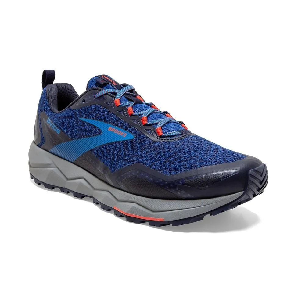 Brooks Divide (Men's) - Blue/Navy/Cherry Tomato