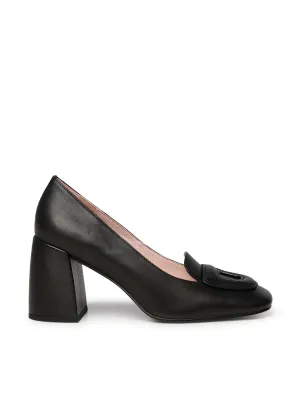 Chester Smooth Heel Black Heeled Shoe