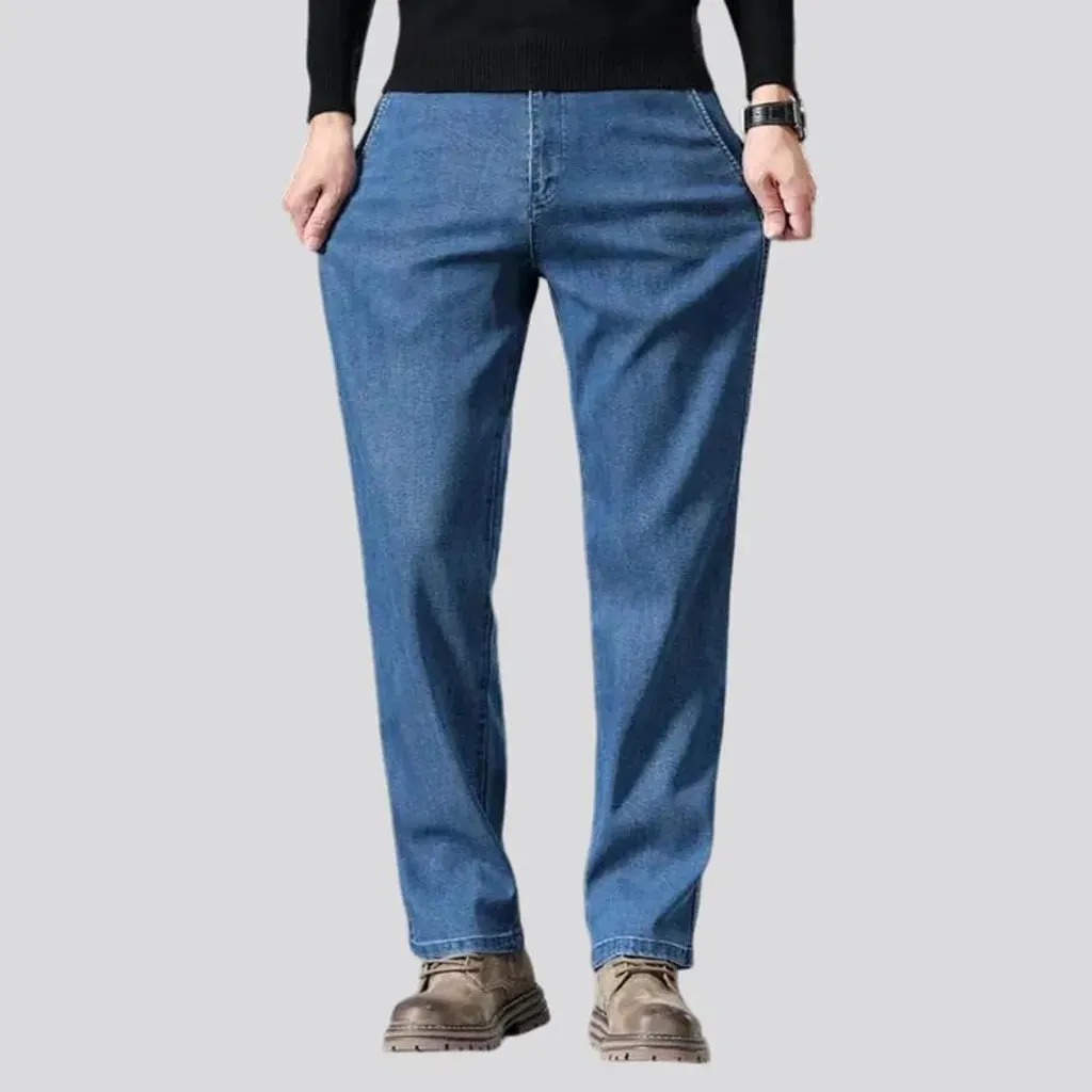 Classic straight fit dark men's jeans