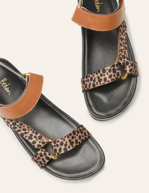 Colourblock Sandals-Leopard