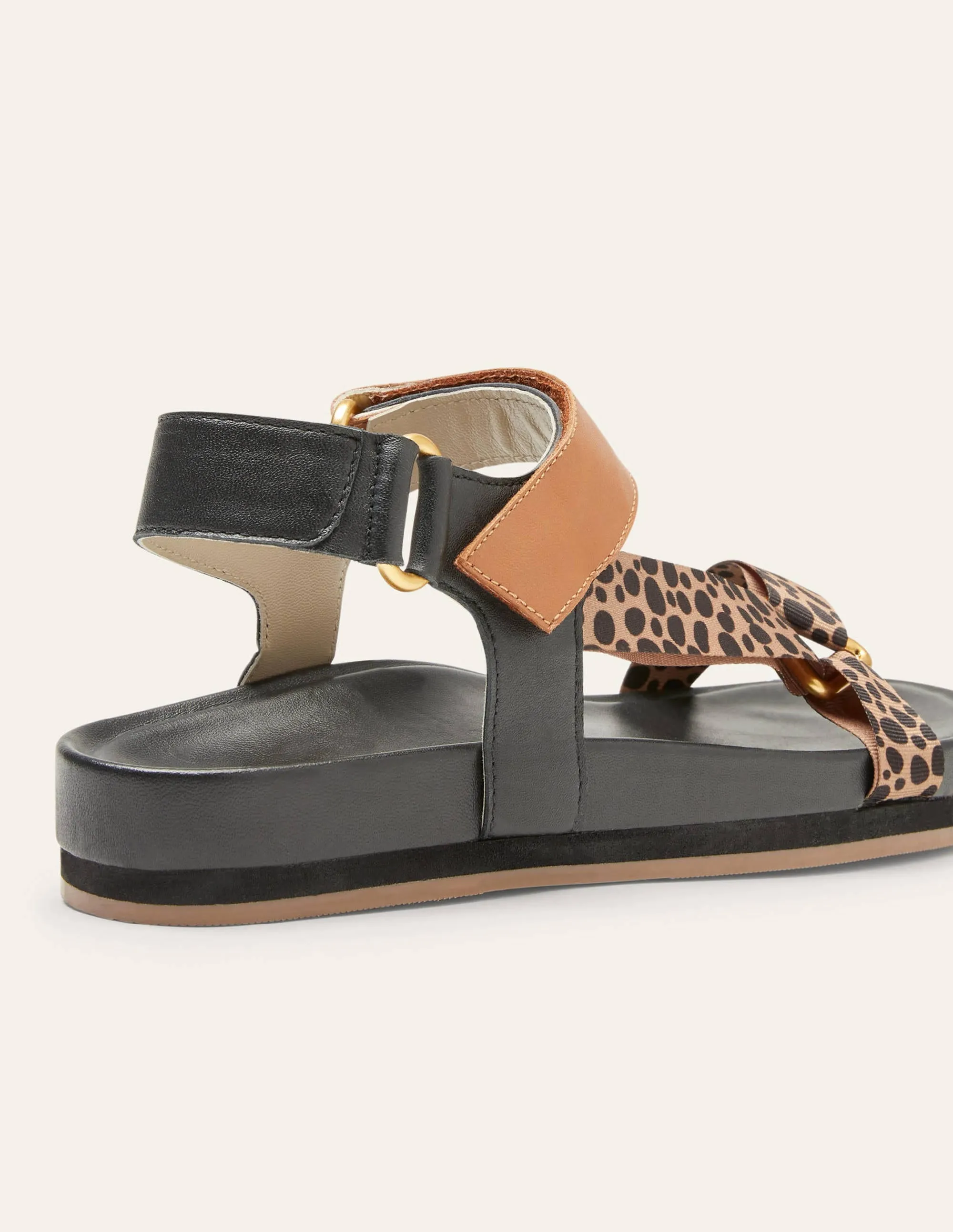 Colourblock Sandals-Leopard