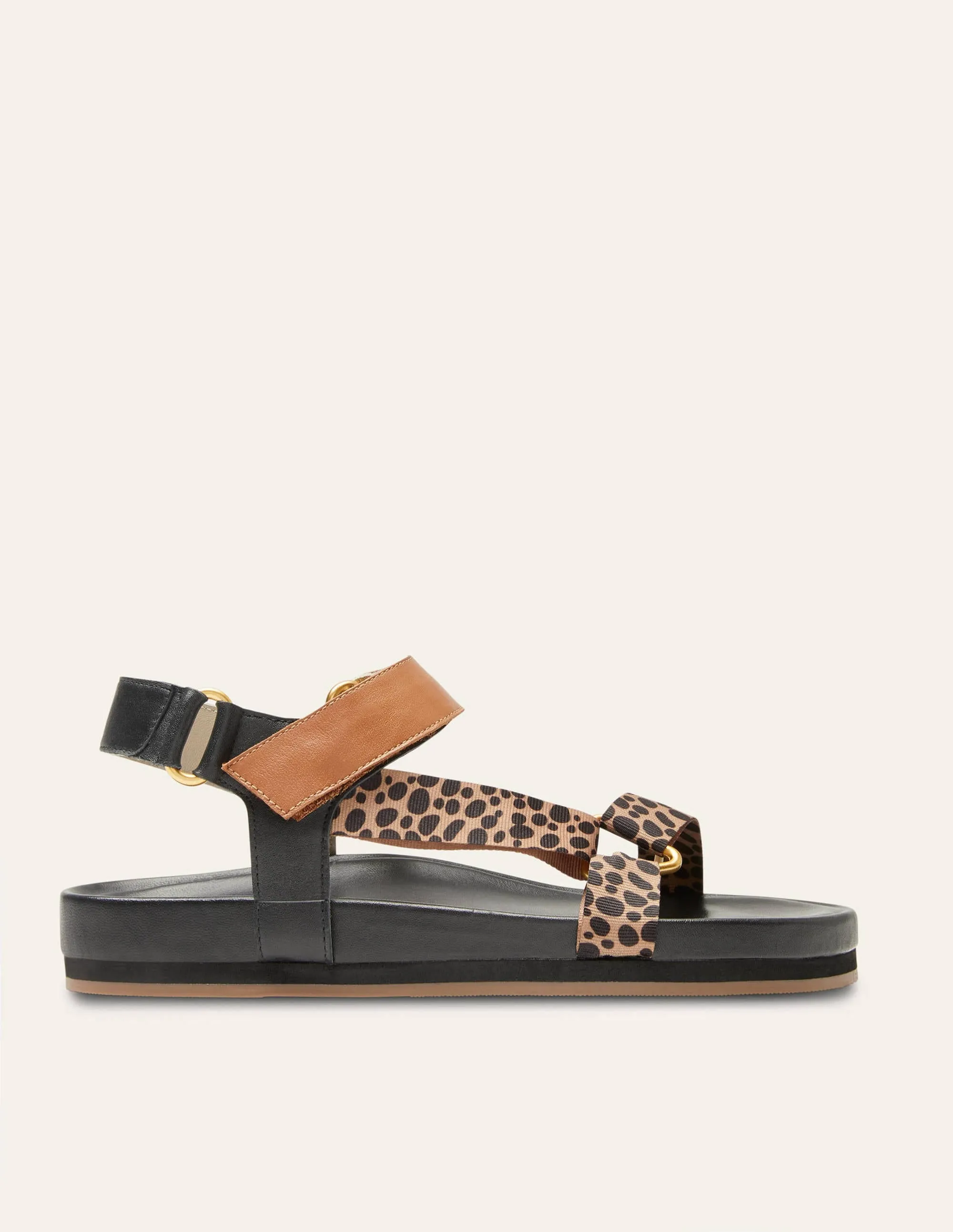 Colourblock Sandals-Leopard