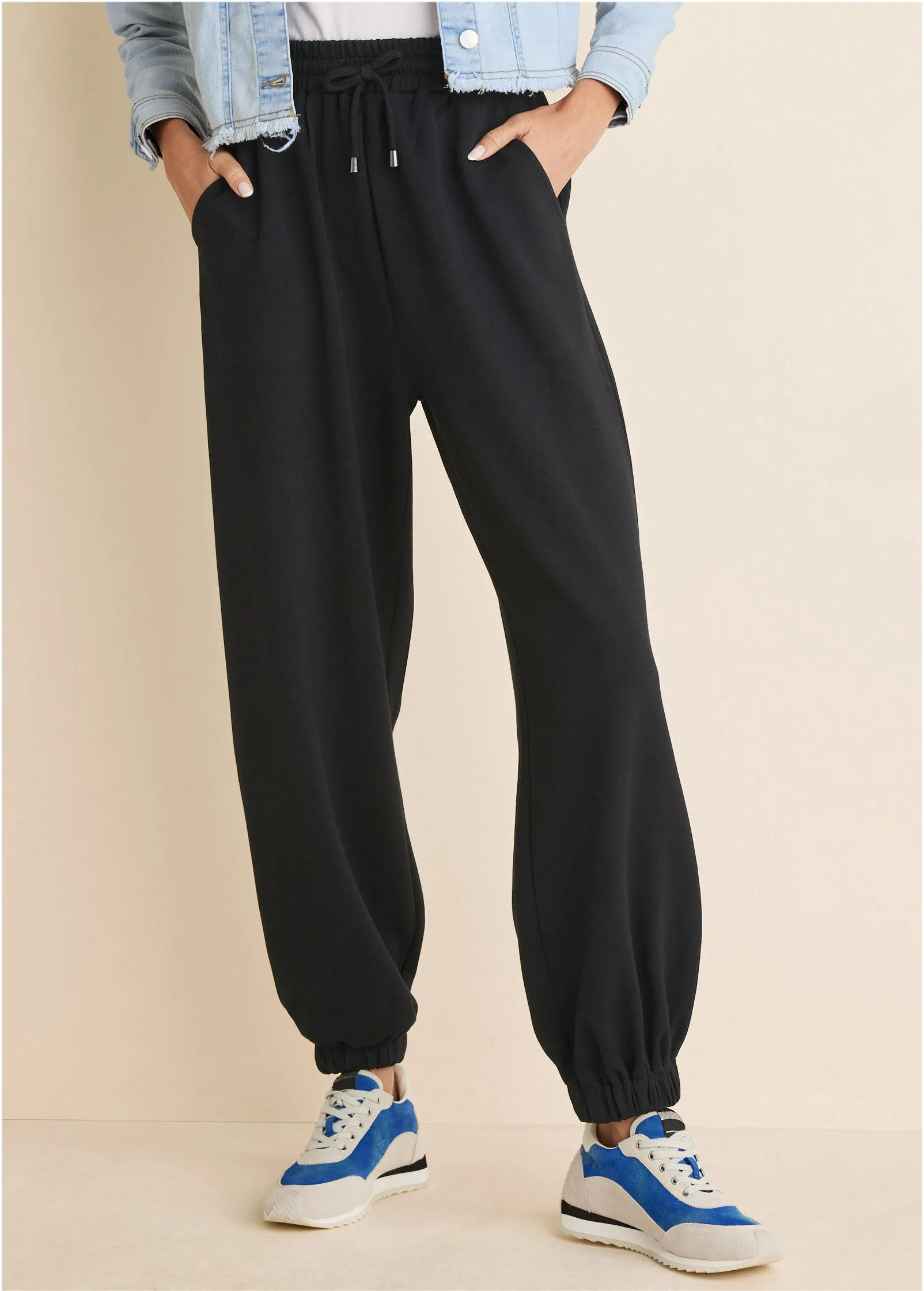 Double Knit Joggers - Black