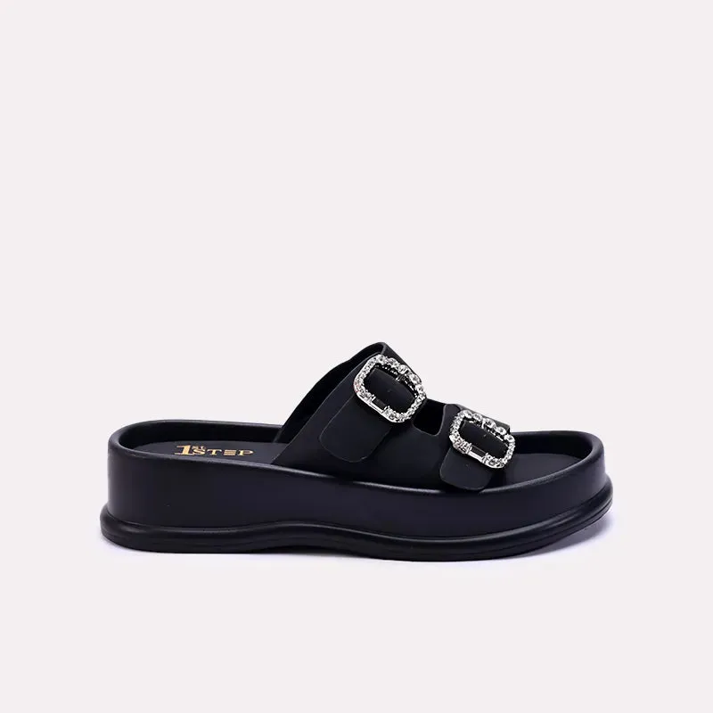 Elena Black Platform Slides 0412710