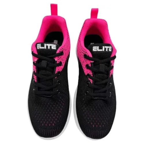 ELITE Women's Comfort Lace Up Black/Pink Bowling Shoes