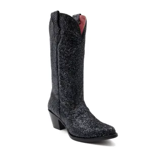 Ferrini Womens Dazzle V-Toe Black Textile Cowboy Boots