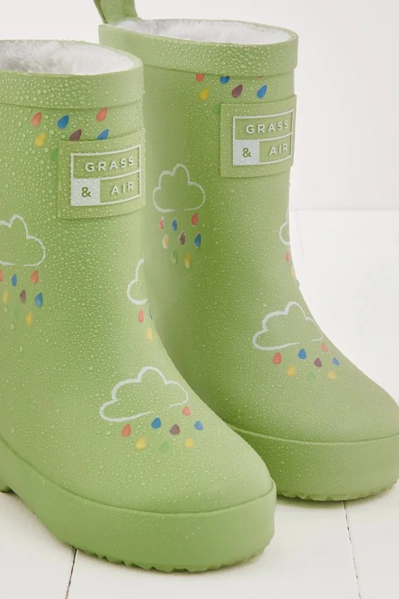 Grass & Air: Glacial Green Colour-Changing Kids Wellies