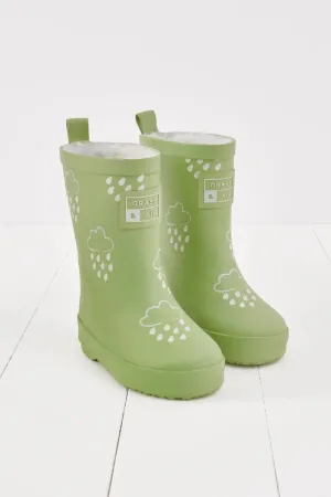 Grass & Air: Glacial Green Colour-Changing Kids Wellies