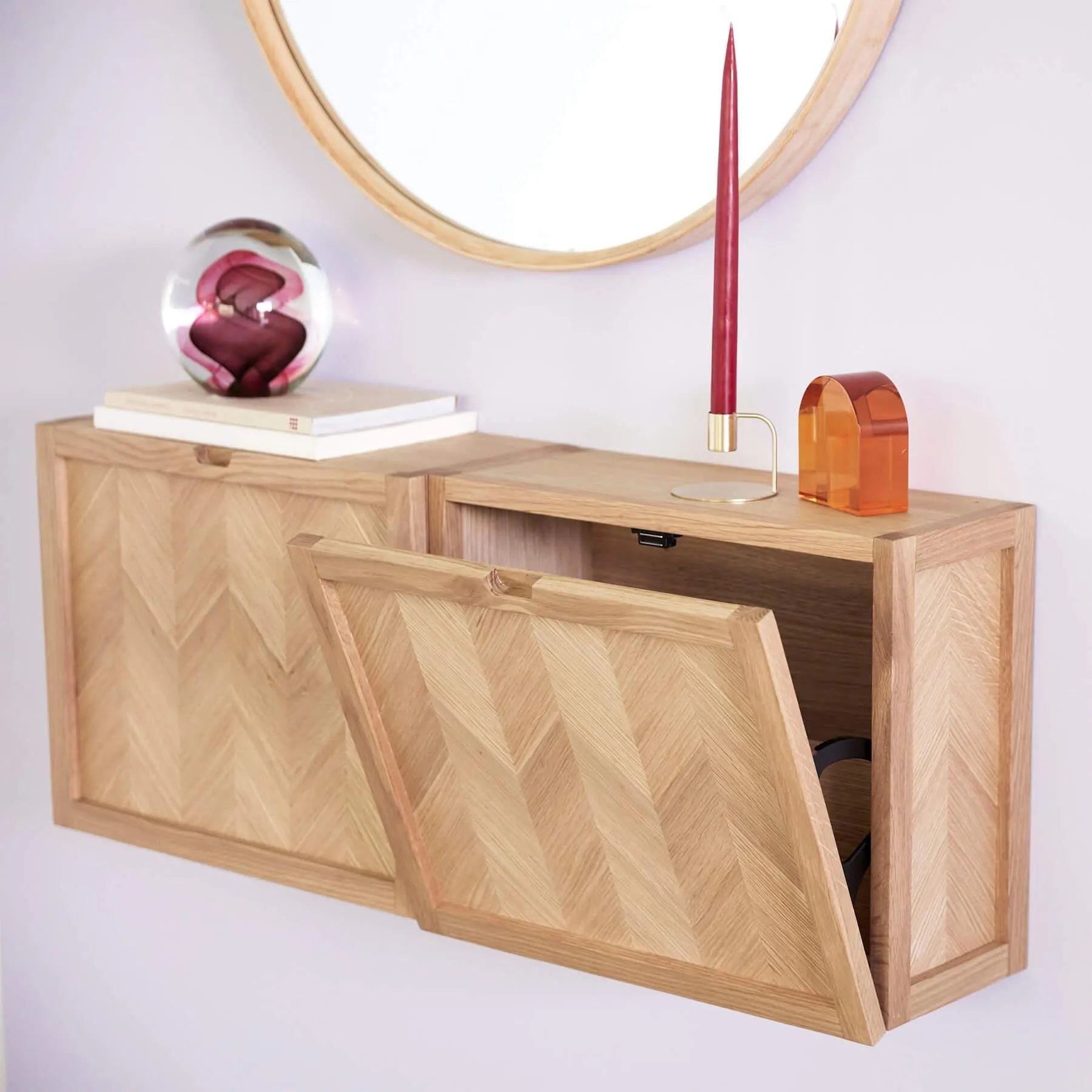 Herringbone Shoe Cabinet