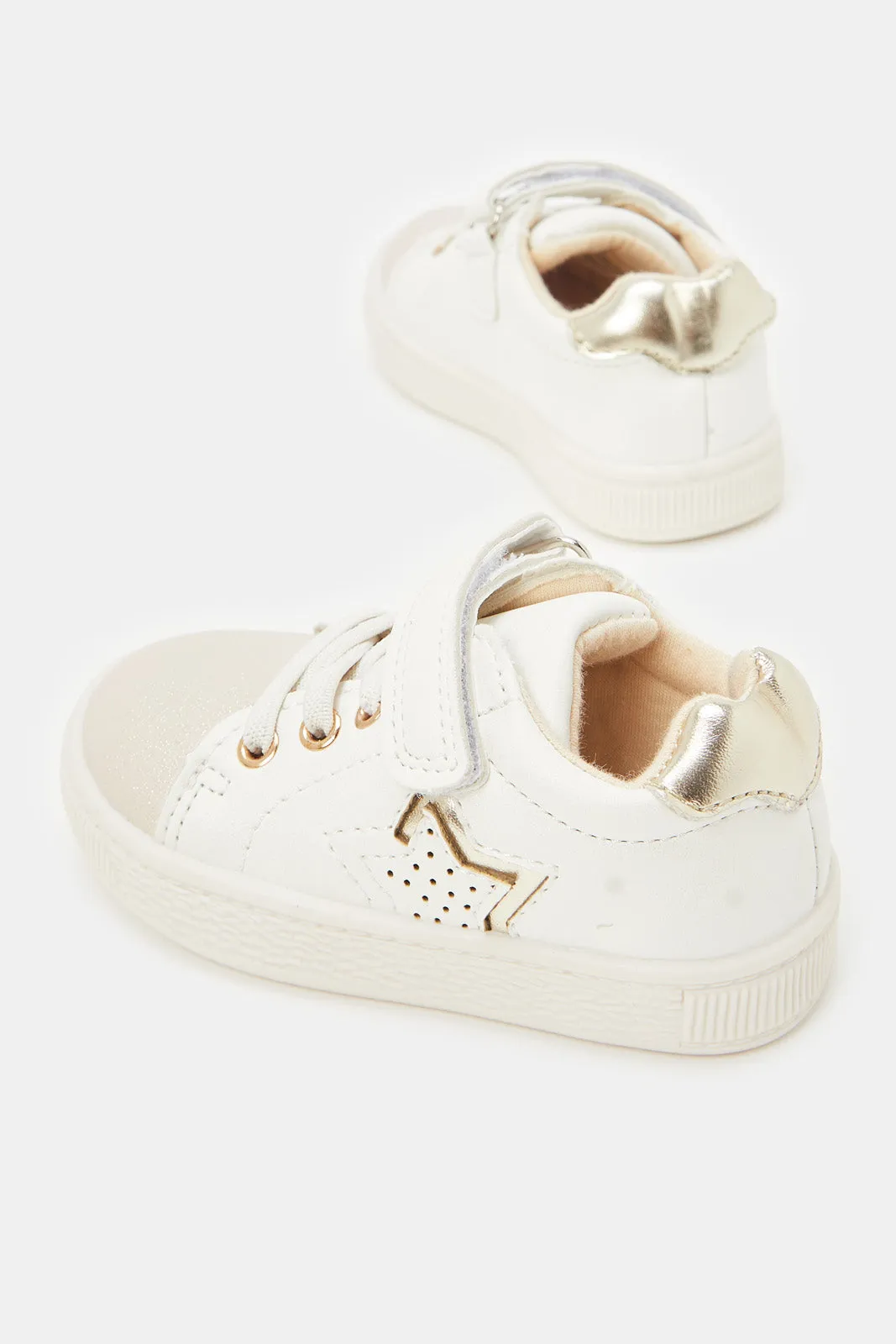 Infant Girls White Star Trim Sneakers