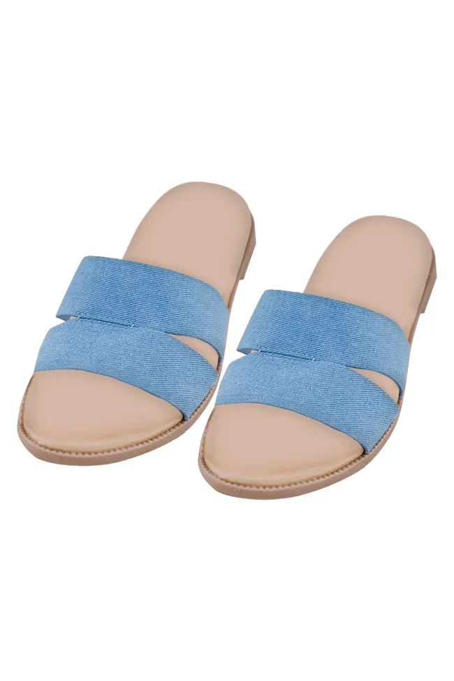 Julia Denim Double Strap Sandals  FINAL SALE