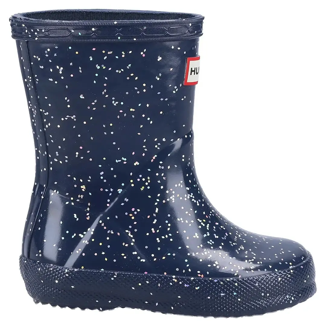 Kids First Classic Giant Glitter Rain Boots - Valtameri Blue by Hunter