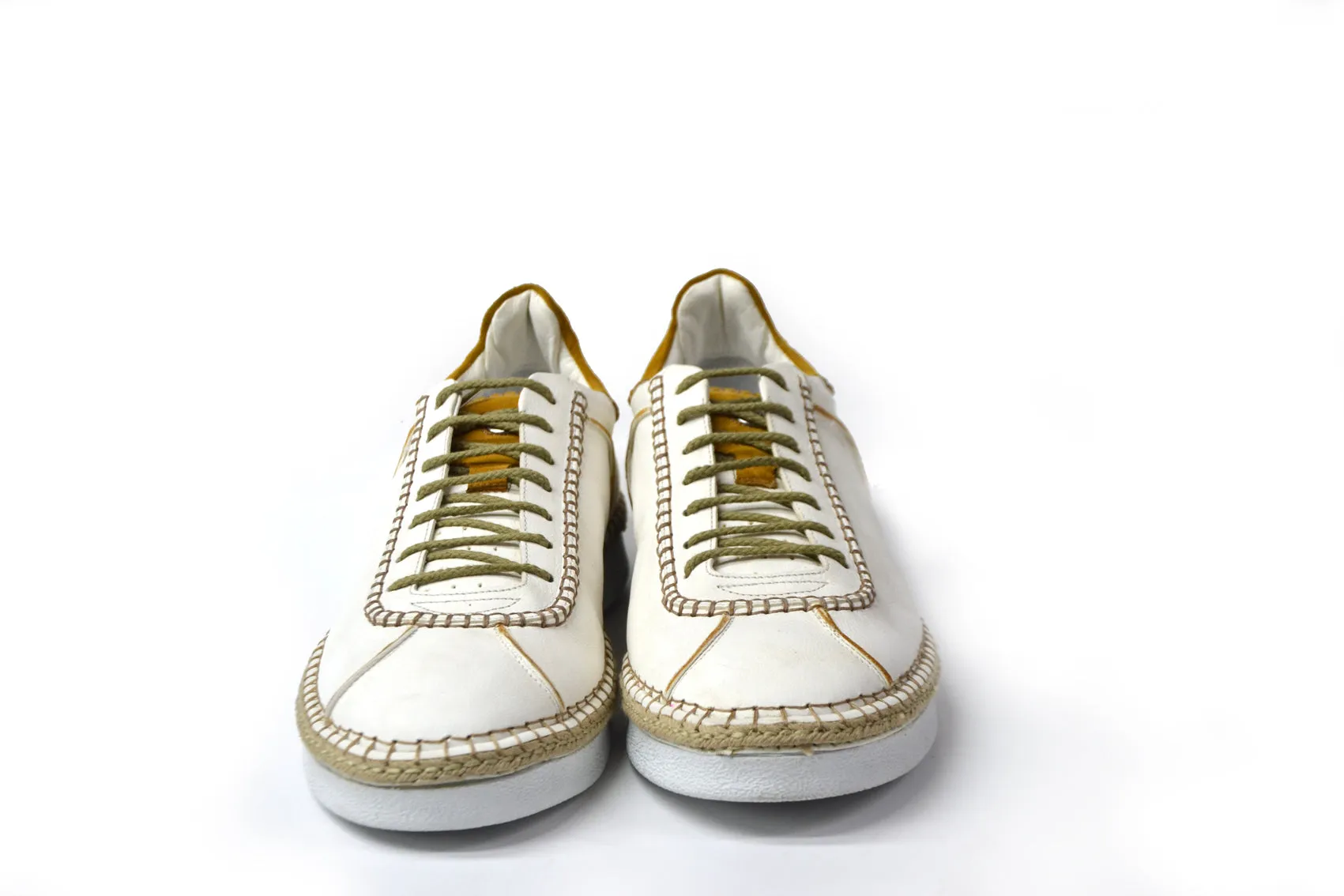 LAST PAIR 42-STITCHED YELLOW SNEAKERS