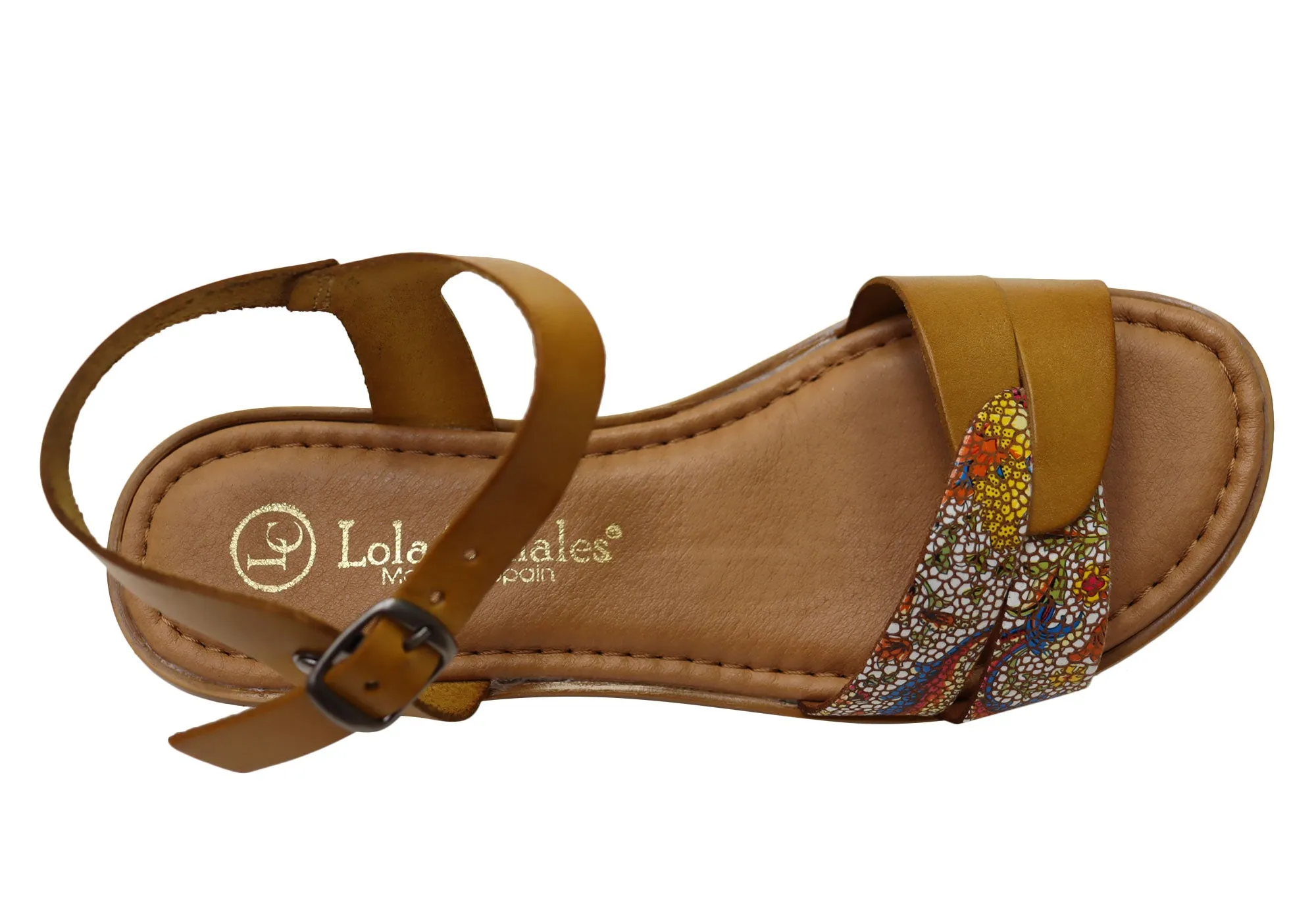 Lola Canales Ellie Womens Comfortable Leather Sandals Made In Spain