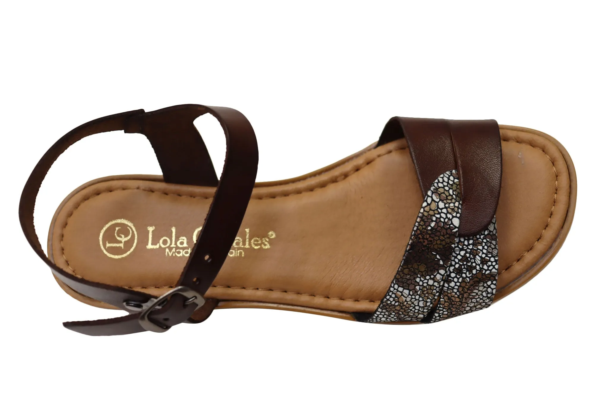 Lola Canales Ellie Womens Comfortable Leather Sandals Made In Spain