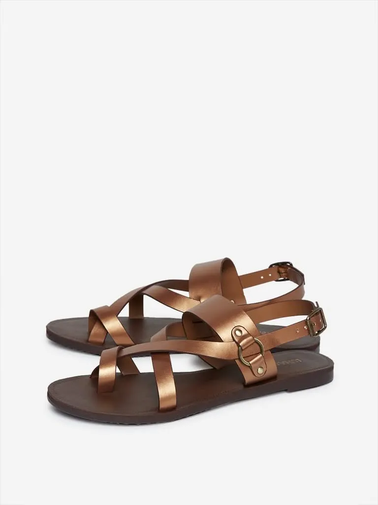 LUNA BLU Bronze Multiple Strap Sandals