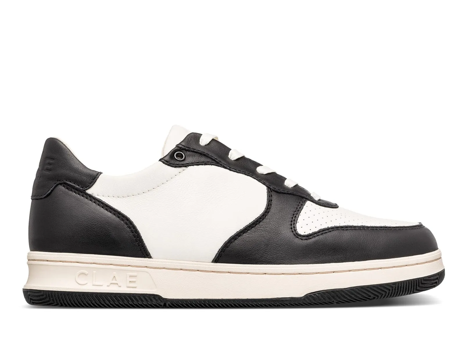 MALONE - BLACK LEATHER OFF-WHITE