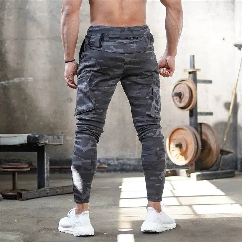 Mens Jogger Sweatpants Man Gyms Workout Fitness Cotton Trousers Male Casual Fashion Skinny Track Pants Zipper design Pants