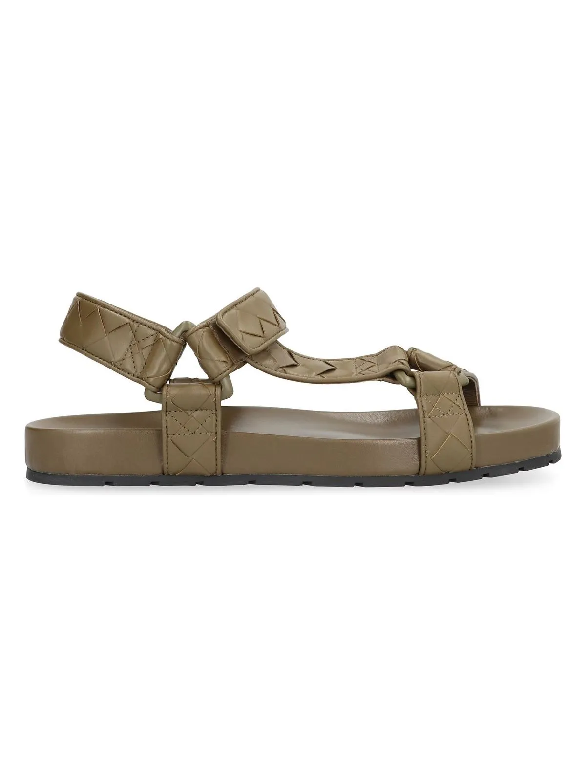 Men's Trip Leather Sandals in Green | Size 42 | 775305V3HB0 Color 2844