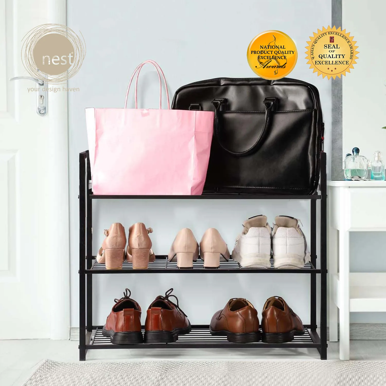 NEST DESIGN LAB Premium 3L Shoe Rack 3 Layer