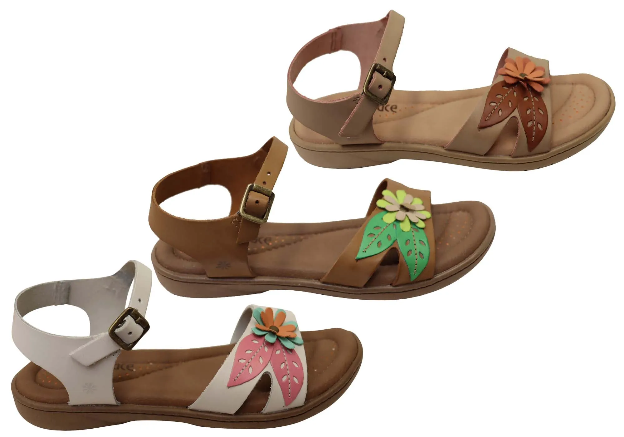 New Face Mindy Womens Comfortable Leather Sandals Made In Brazil