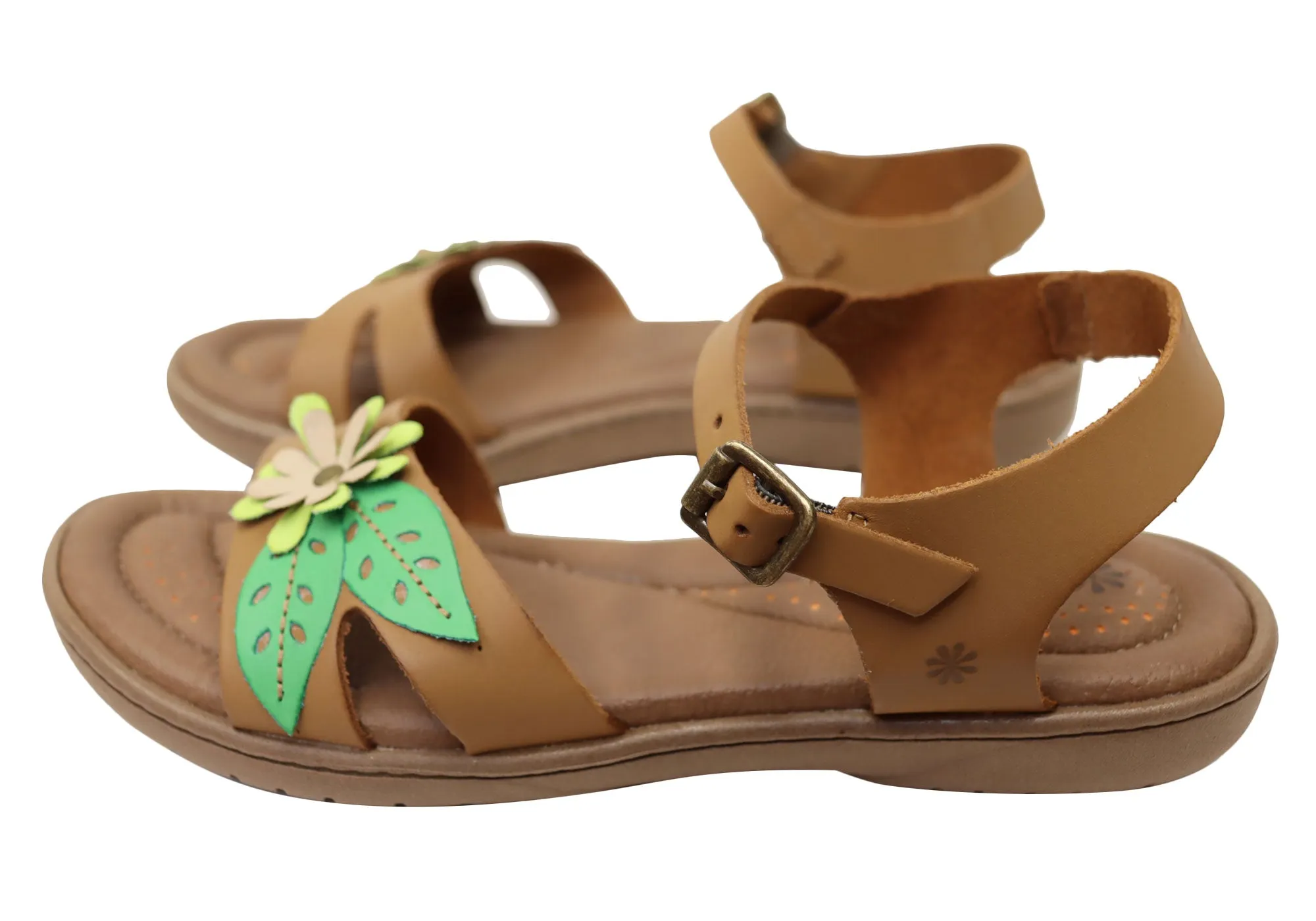 New Face Mindy Womens Comfortable Leather Sandals Made In Brazil