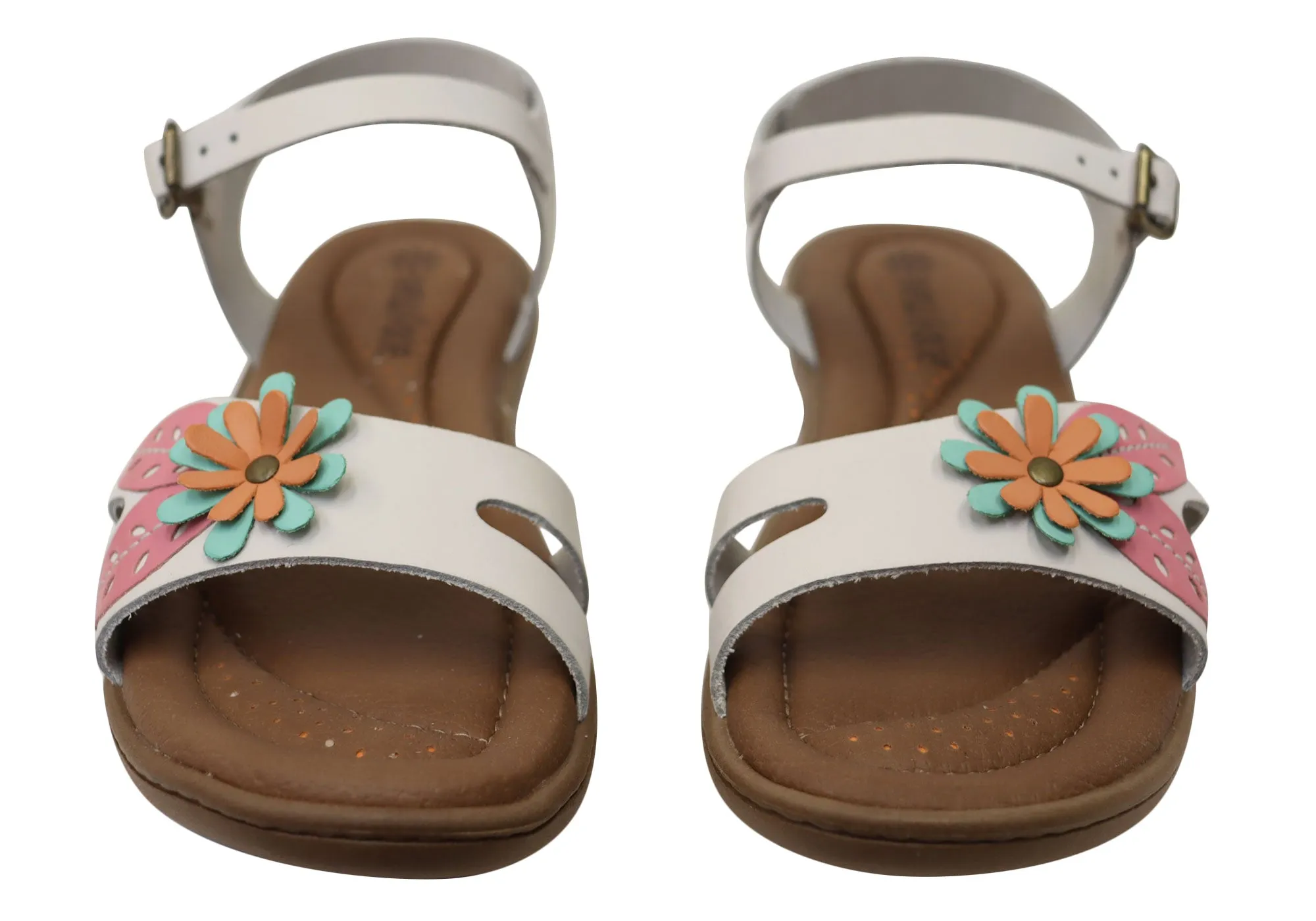 New Face Mindy Womens Comfortable Leather Sandals Made In Brazil