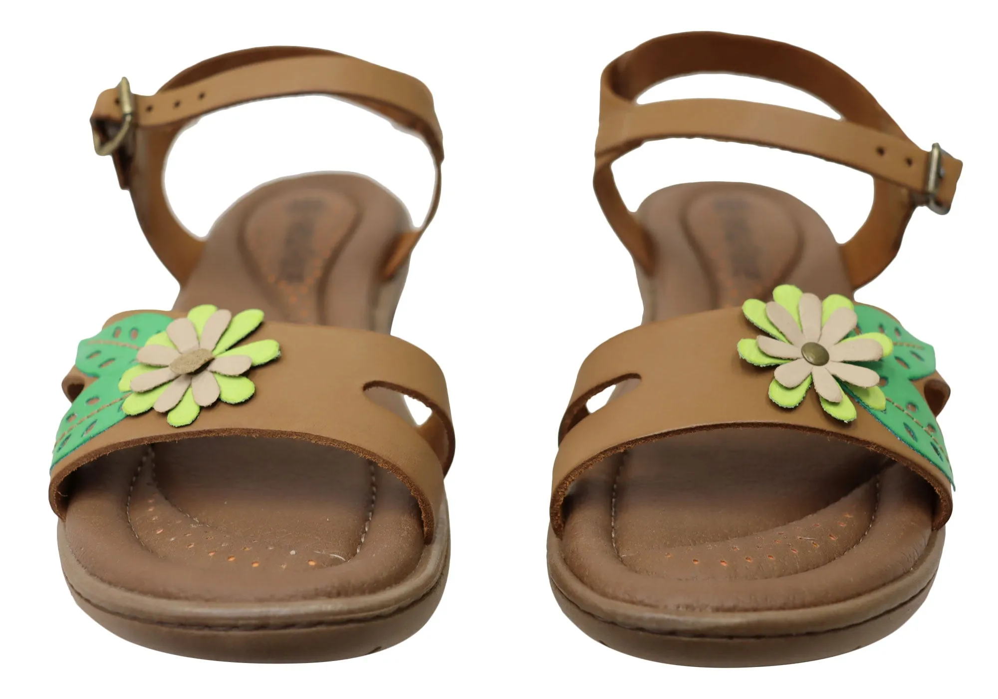 New Face Mindy Womens Comfortable Leather Sandals Made In Brazil