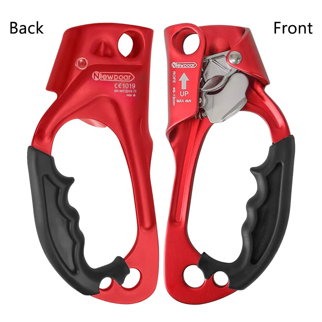 NewDoar UIAA & CE Certified Right Hand Ascender for 8~12MM Rope - Pro Red