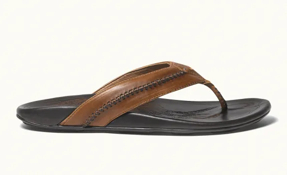 OluKai Men's Mea Ola Leather Sandal/Tan #10138-3448