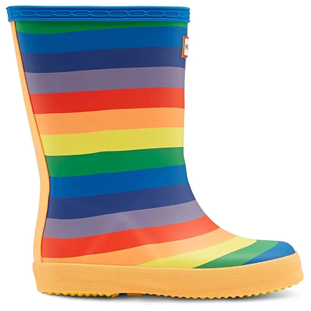 Original First Classic Rainbow Print Wellington Boots - Multicoloured by Hunter