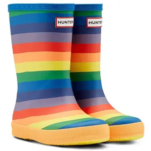 Original First Classic Rainbow Print Wellington Boots - Multicoloured by Hunter