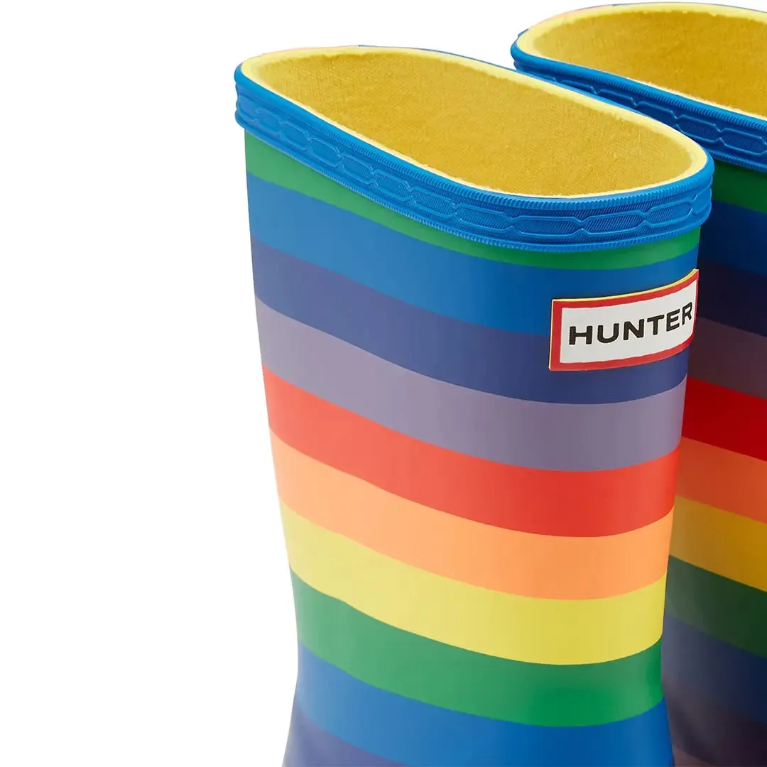 Original First Classic Rainbow Print Wellington Boots - Multicoloured by Hunter