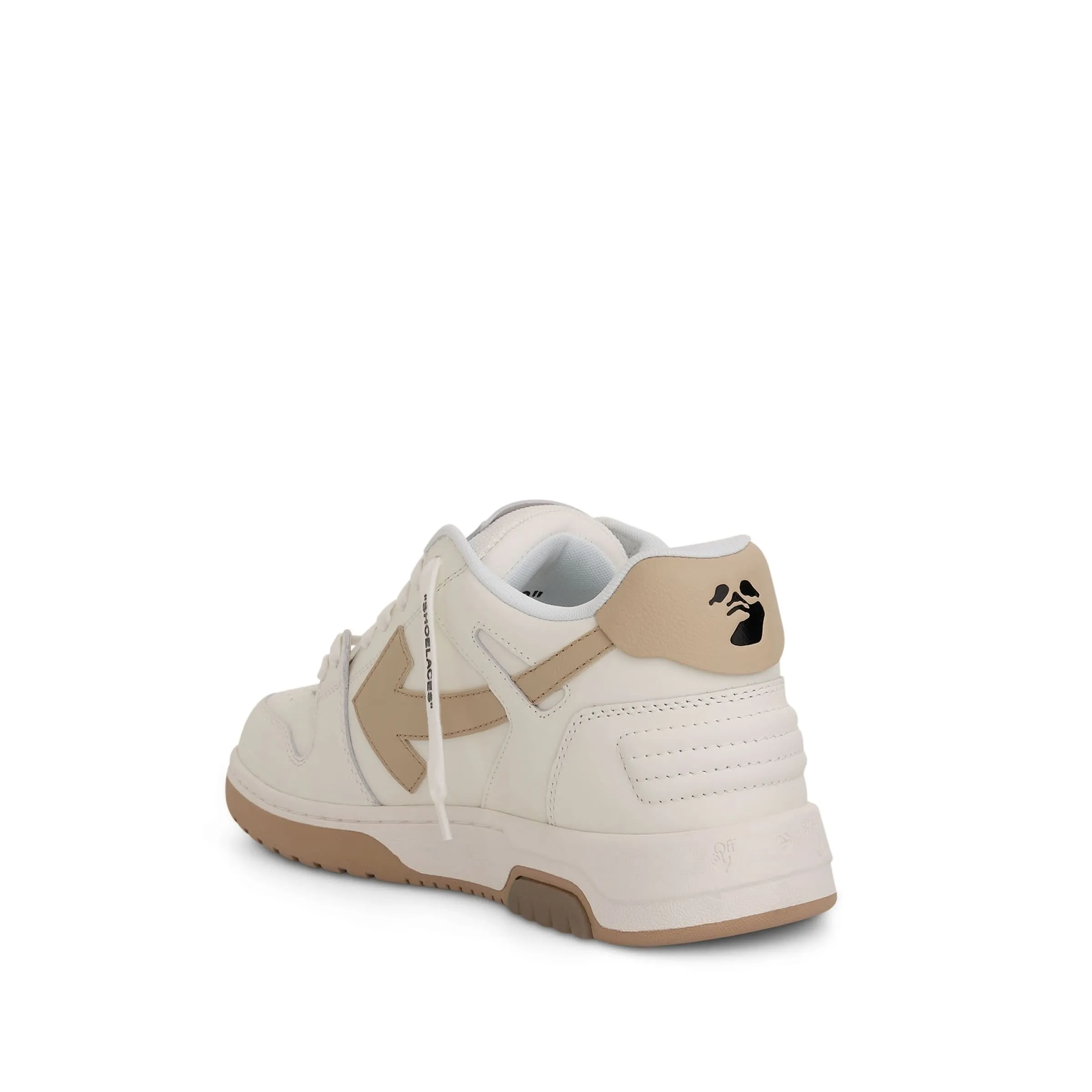 Out Of Office Calf Leather Sneaker in White/Sand