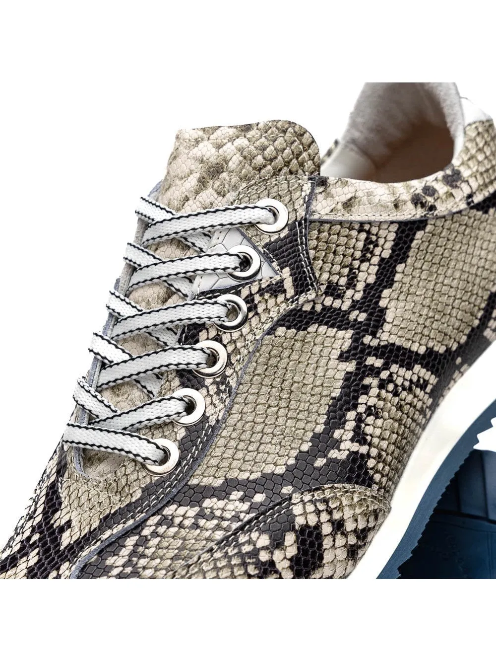 Peri Python Embossed Italian Calfskin Sneakers Black / White