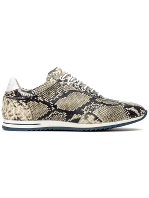 Peri Python Embossed Italian Calfskin Sneakers Black / White