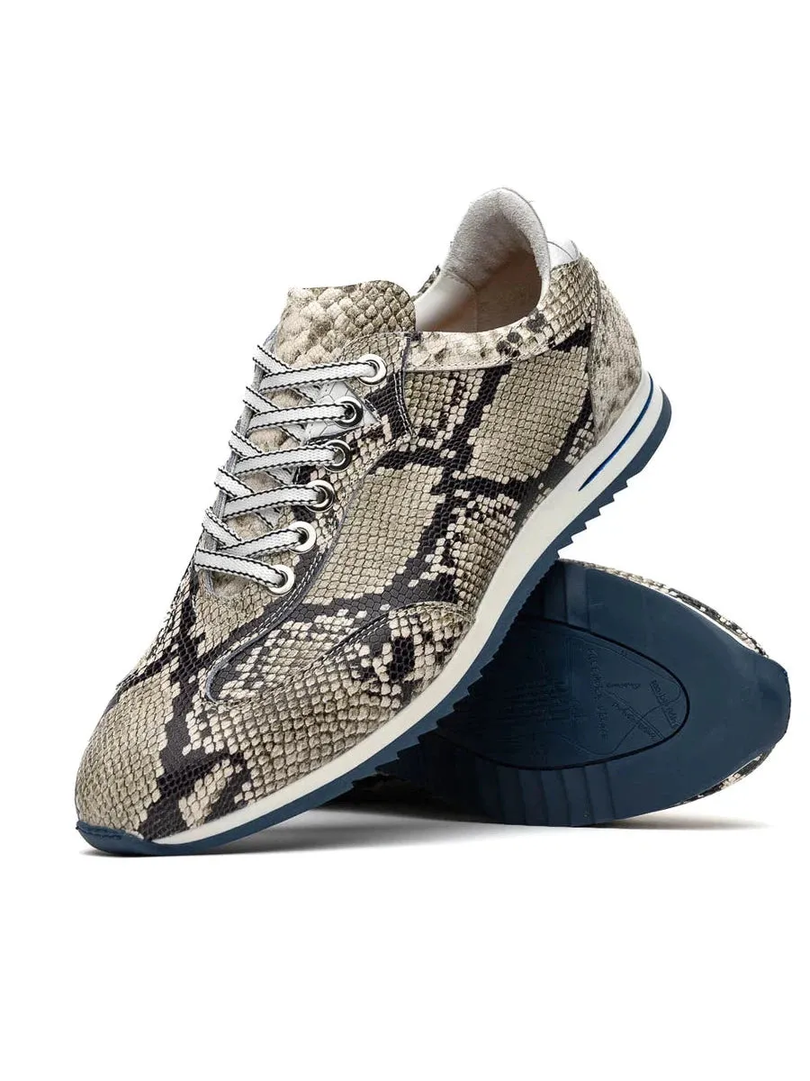 Peri Python Embossed Italian Calfskin Sneakers Black / White