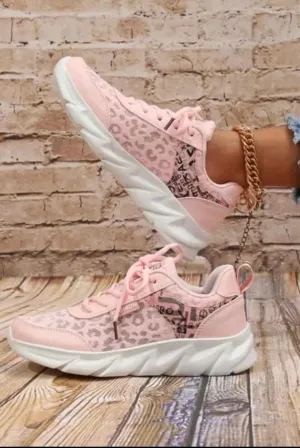 Pink Cheetah Tennis Shoes