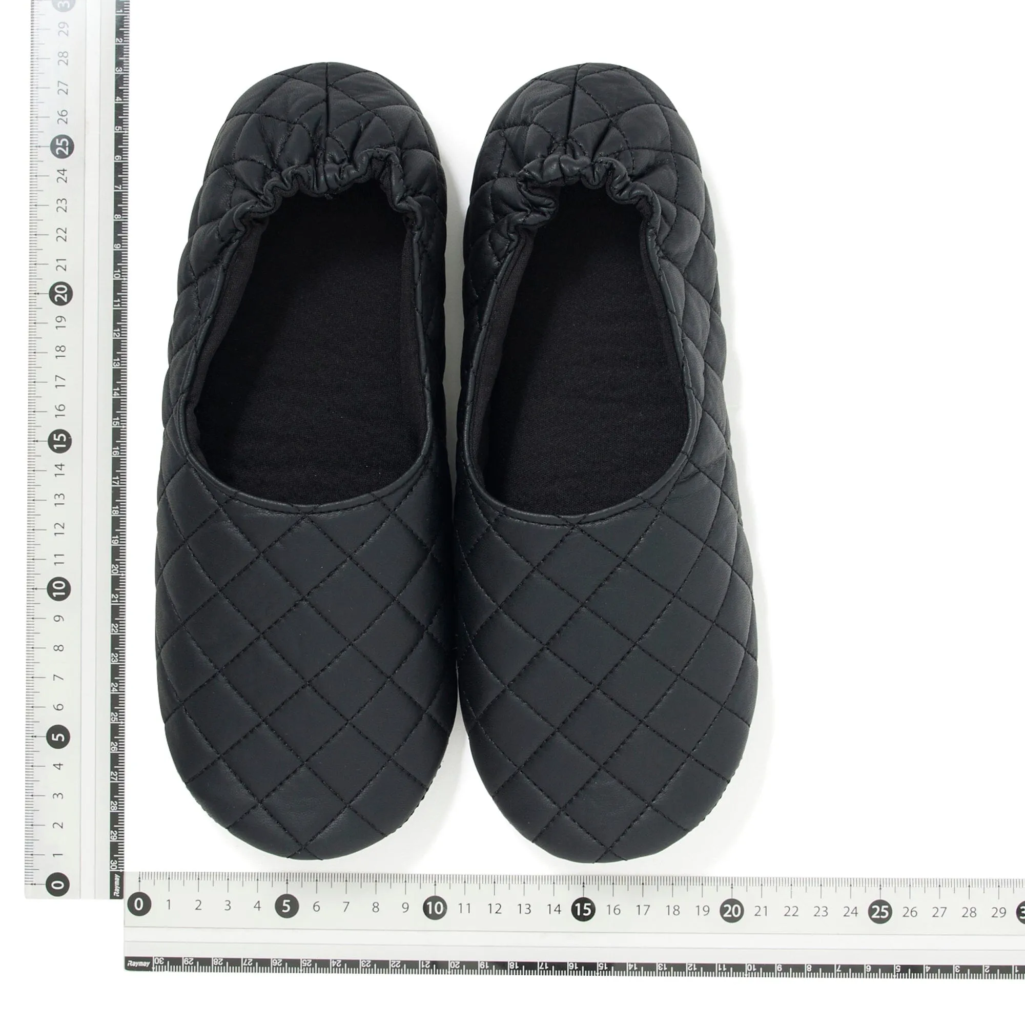 Pocketable Roomshoes  Quilted Black