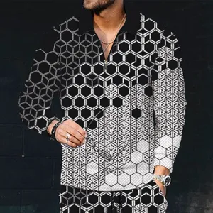 Printed Men's Long Sleeve Shirt