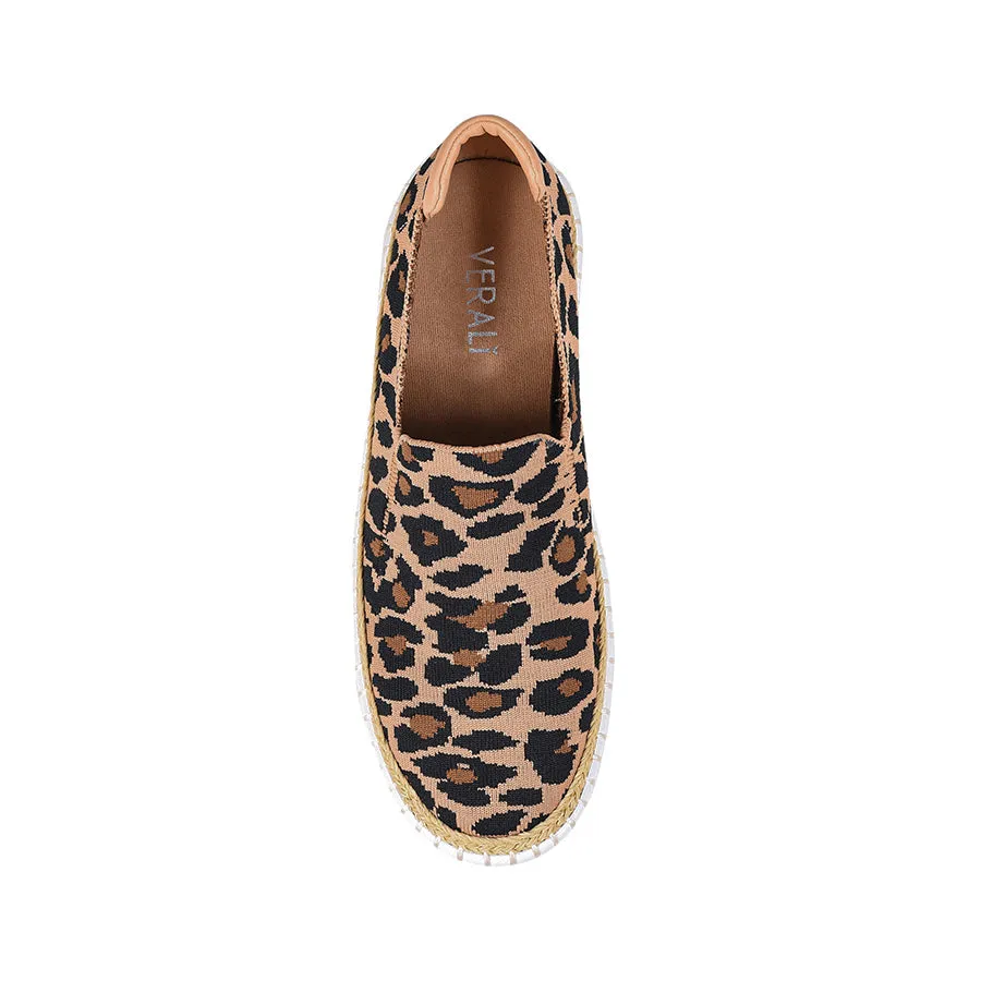 Queen Slip On Sneakers - Nude Leopard Knit