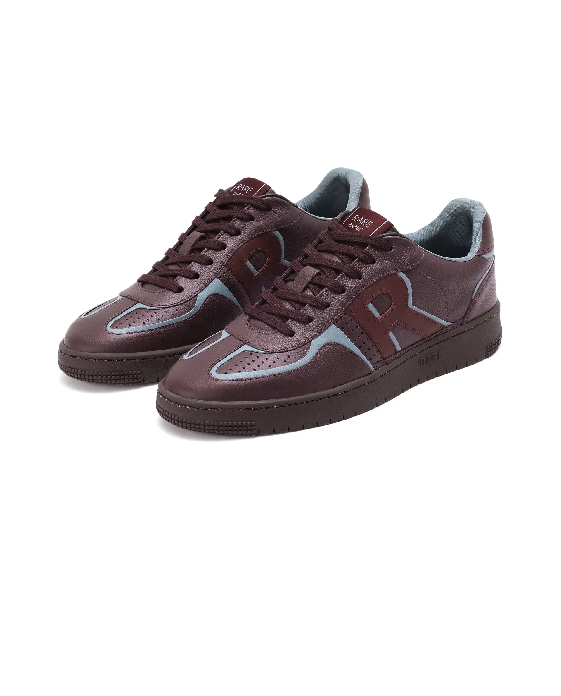 Rare Rabbit Men Ascend Burgundy Dual Tone Genuine Leather Lace-Up Low Top Sneaker Shoes