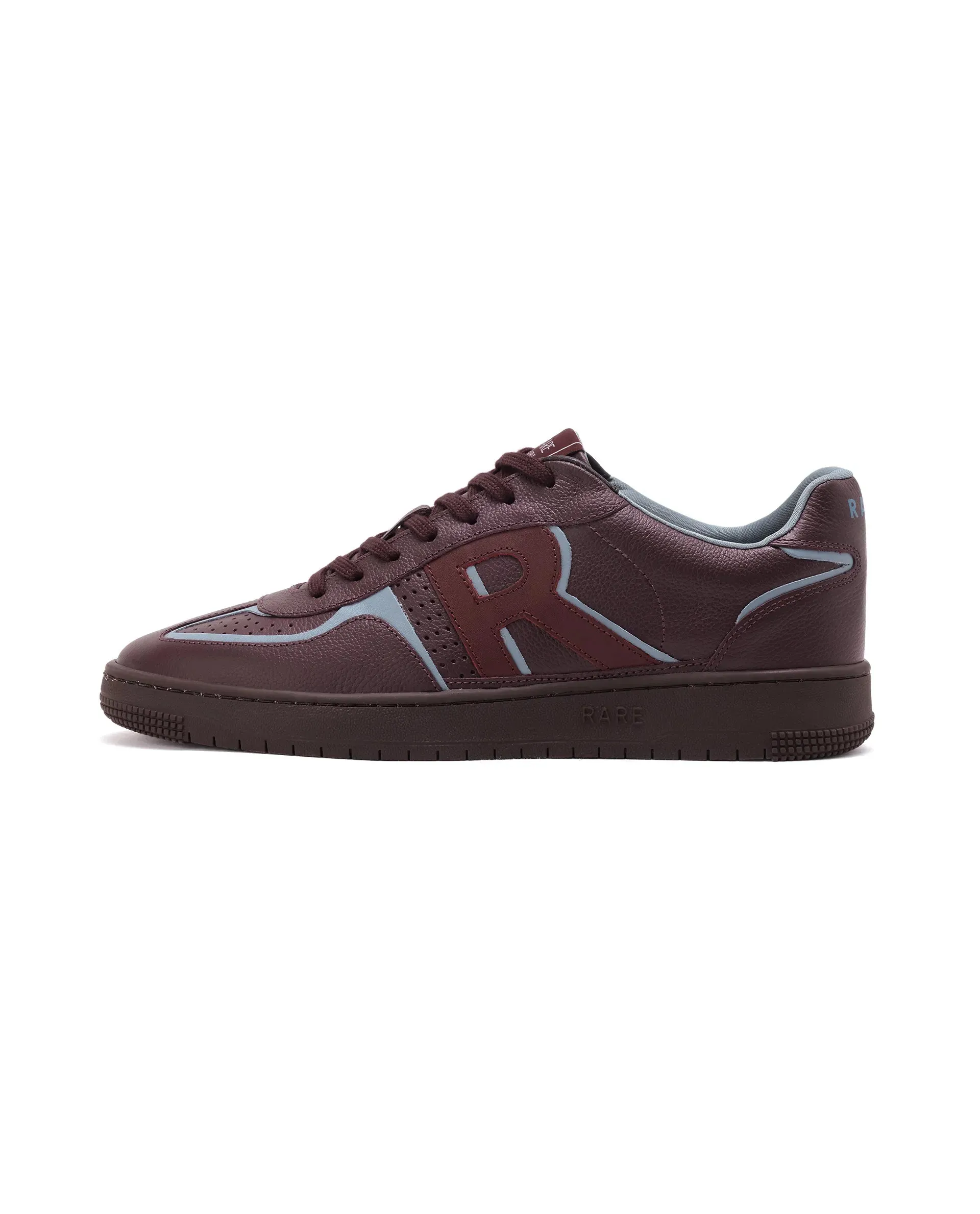 Rare Rabbit Men Ascend Burgundy Dual Tone Genuine Leather Lace-Up Low Top Sneaker Shoes